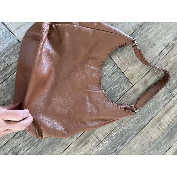 Tory Burch Women's Brown Leather Crescent Shaped Silhouette Hobo Bag - Picture 6 of 7